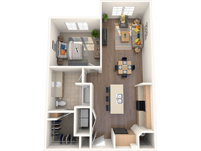 1 Bed, 1 Bath 01203 floor plan